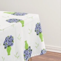 Blaue Hortensie Grüne Vase Küstenmuster