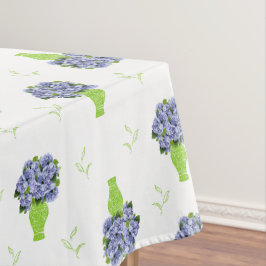 Blaue Hortensie Grüne Vase Küstenmuster Tischdecke