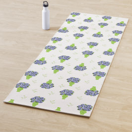 Blaue Hortensie Grüne Vase Küstenmuster Yogamatte