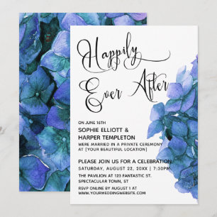 Blaue Hortensie Hochzeitsempfang für immer und ewi Einladung