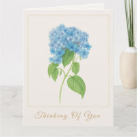 Blaue Hortensie Ich denke an Dich | Druckbare Gruß
