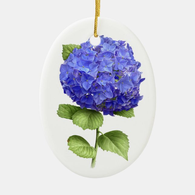 Blaue Hortensie Keramik Ornament (Vorne)
