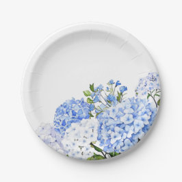 Blaue Hortensie Pappteller