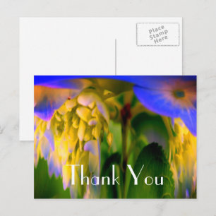 Blaue Hortensien-Abstrakt-Blumen-Dankeschön-Postka Postkarte