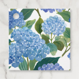 Blaue Hortensien Aquarell Blumen Geschenkanhänger