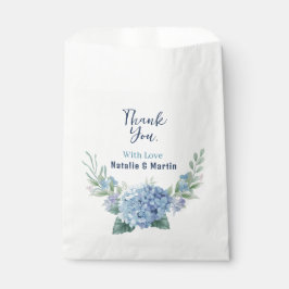 Blaue Hortensien-Aquarell-Blumenhochzeit Geschenktütchen