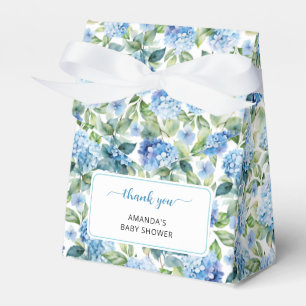Blaue Hortensien-Baby-Shower-Dankeschön Geschenkschachtel