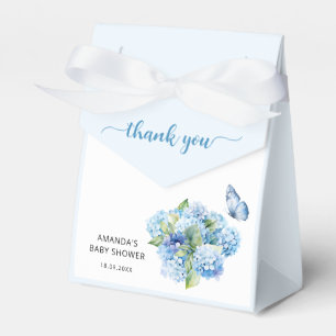 Blaue Hortensien-Baby-Shower-Dankeschön Geschenkschachtel