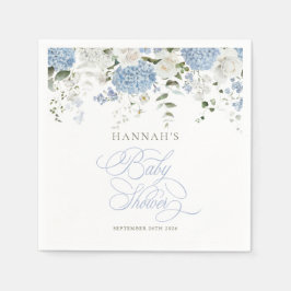 Blaue Hortensien Baby Shower Servietten