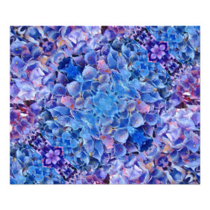 Blaue Hortensien Blumen Fotodruck