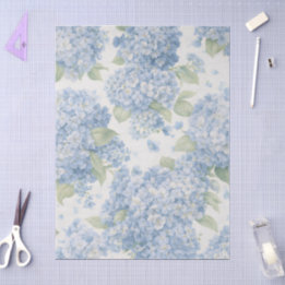 Blaue Hortensien-Blumen-Geschenktasche Seidenpapier