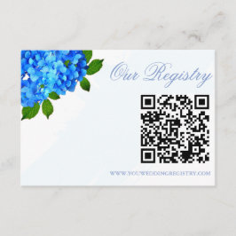 Blaue Hortensien-Blumen-Hochzeitsregister Begleitkarte