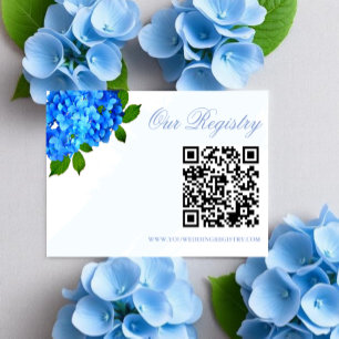 Blaue Hortensien-Blumen-Hochzeitsregister Begleitkarte