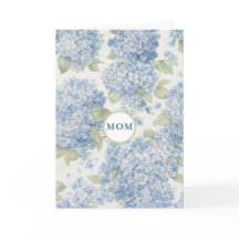 Blaue Hortensien-Blumen MOM-Karte Elegantes Gesche