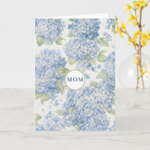 Blaue Hortensien-Blumen MOM-Karte Elegantes Gesche Karte