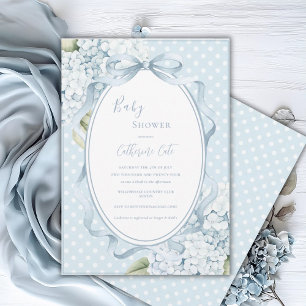 Blaue Hortensien-Blumen Whimsical Baby Shower  Einladung