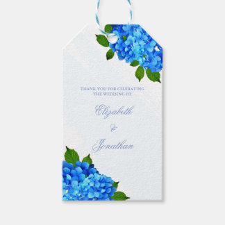 Blaue Hortensien-Blumenhochzeit Geschenkanhänger