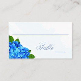 Blaue Hortensien-Blumenhochzeit Platzkarte