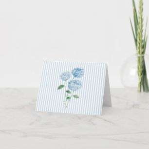 Blaue Hortensien-Blumenmalerei Blaue Streifen Dankeskarte