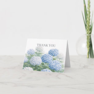 Blaue Hortensien-Blumenmalerei Danke Einladung