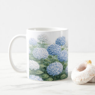 Blaue Hortensien-Blumenmalerei Kaffeetasse