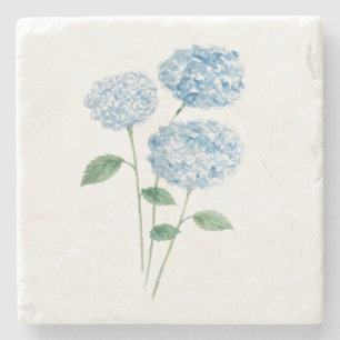 Blaue Hortensien-Blumenmalerei Steinuntersetzer