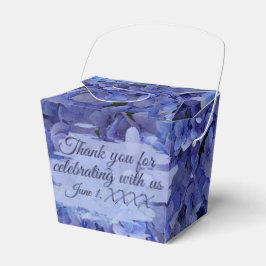 Blaue Hortensien-Blumento-Go. Geschenkschachtel