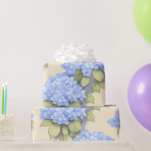 Blaue Hortensien-Blumenverpackungspapier Geschenkpapier