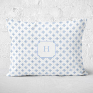 Blaue Hortensien-Blütenmonogramm Dekokissen