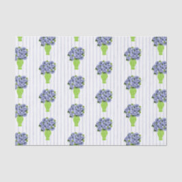 Blaue Hortensien-Brautbad-Küstenmonogramm  Seidenpapier
