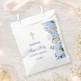 Blaue Hortensien Erstkommunion Geschenktütchen