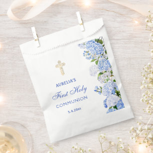 Blaue Hortensien Erstkommunion Geschenktütchen