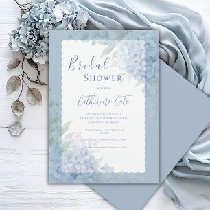 Blaue Hortensien Florale Pastell Brautparty Einladung