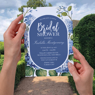 Blaue Hortensien-Garten-Blumen-Braut-Party Einladung
