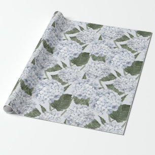 Blaue Hortensien-Gartenblumen Geschenkpapier