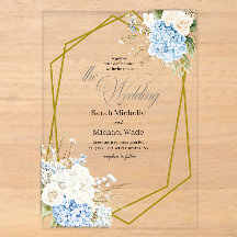 Blaue Hortensien-Geometrische Hochzeit