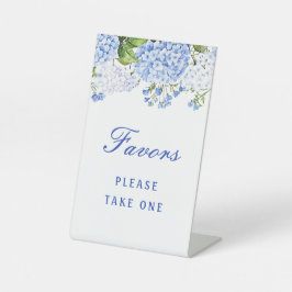 Blaue Hortensien Geschenke Sockelschild