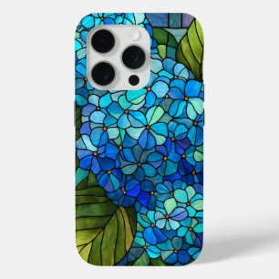 Blaue Hortensien Glasmalerei-Design Case-Mate iPhone Hülle