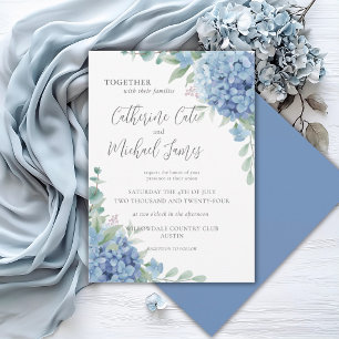 Blaue Hortensien Hochzeit Einladung