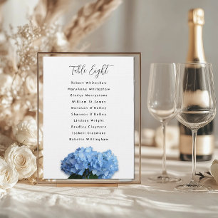 Blaue Hortensien Hochzeit Tischnummer Sitzordnung 