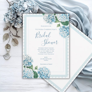 Blaue Hortensien-Hochzeitsshower Elegant Einladung