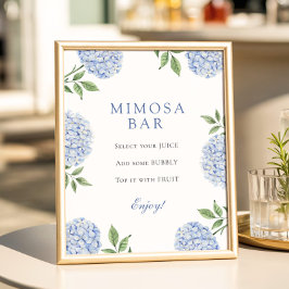 Blaue Hortensien Klassische Border Mimosa Bar Poster