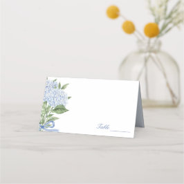 Blaue Hortensien Klassische Hochzeit Platzkarte