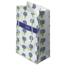 Blaue Hortensien-Küstenblumen-Vase Monogramm