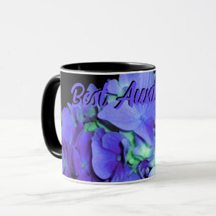 Blaue Hortensien lila Blumen, beste Tante Tasse
