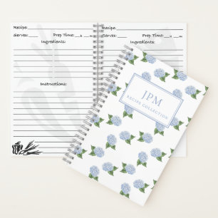 Blaue Hortensien-Muster kleines Kochbuch-personali Notizbuch