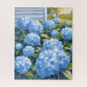 Blaue Hortensien New England Aquarell