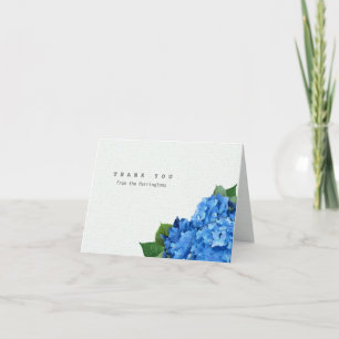 Blaue Hortensien-Personalisierte Dankeskarten Dankeskarte