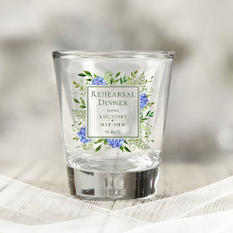 Blaue Hortensien Probe-Dinner Schnapsglas
