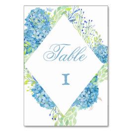 Blaue Hortensien: Raffinierte Hochzeit Tischnummer